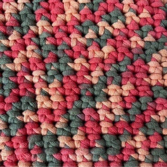 Handmade Crochet Pink Rainbow Tote Purse Bag Sack Hand Crafted Multi Color - Picture 10 of 11